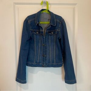 Crazy 8 Soft Blue Denim Jean Jacket - Easy Button Snaps - Girls XL (14)